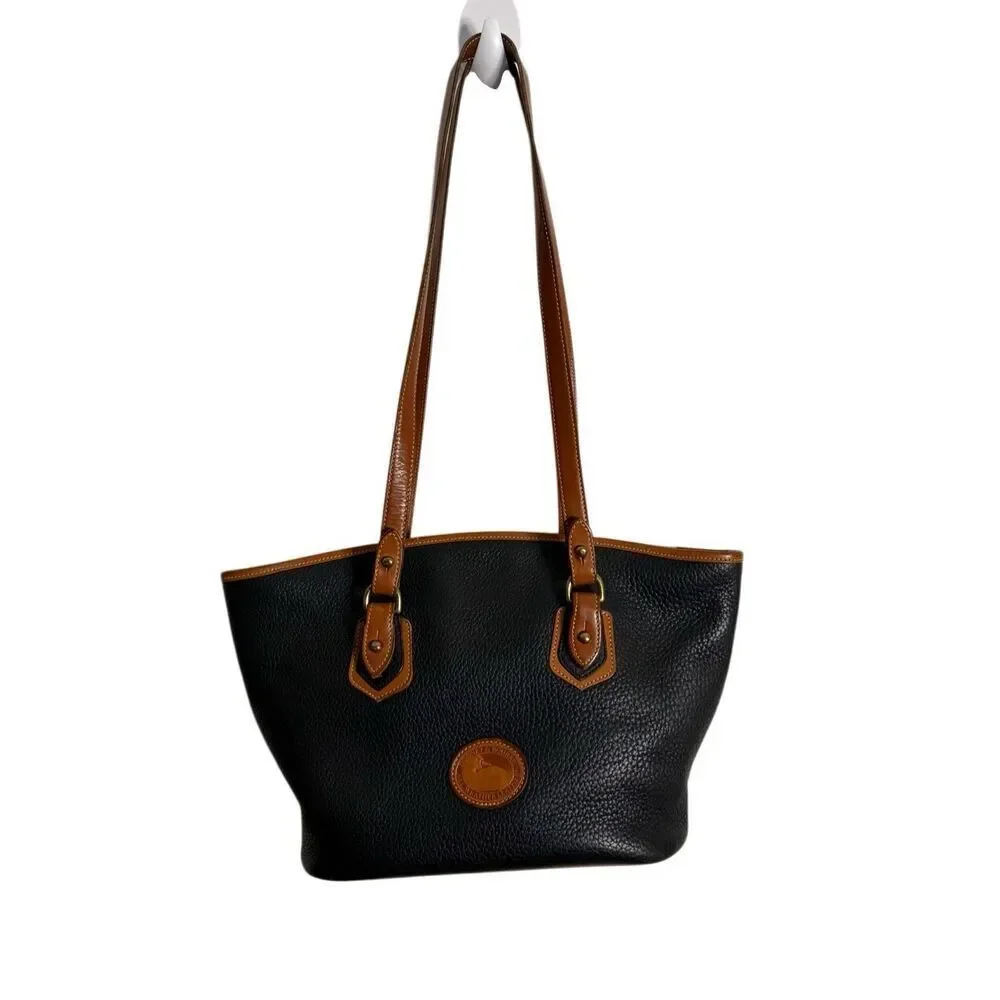 Vintage Dooney & Bourke Women's Pebble Leather All Weather Shoulder Bag Black